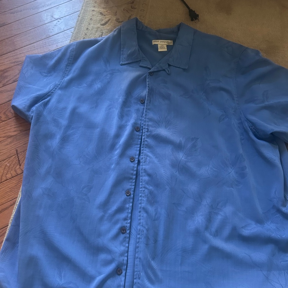 Passport Blue Casual Button Down Shirt
